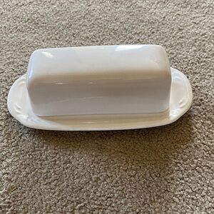 White Ceramic Butter Dish Pflatzgraff